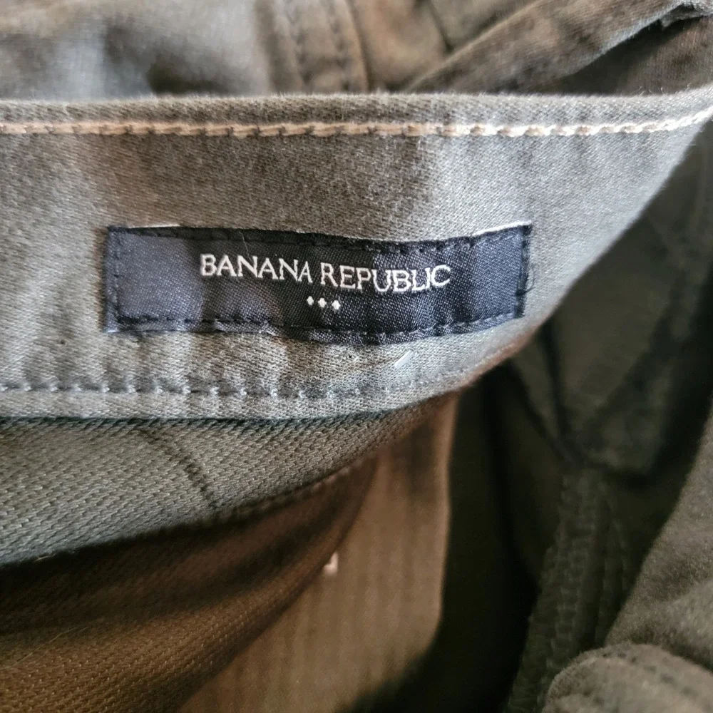 Banana Republic Travel Jean Slim Fit Pant Men 33x30 Green Chino Golf Performance